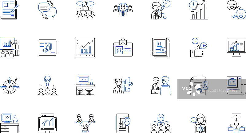 商业关系线性图标合集图片素材