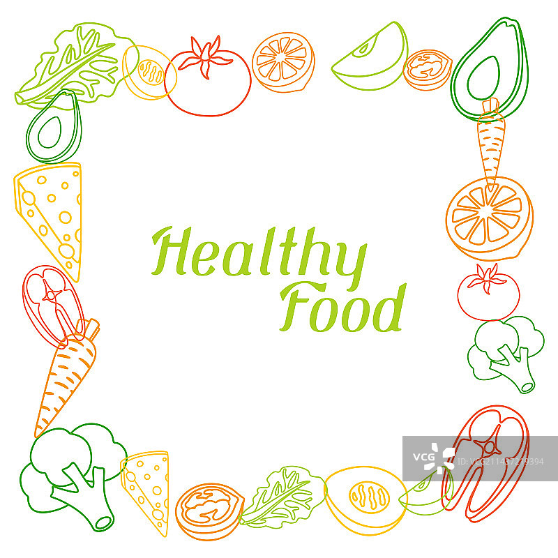 健康饮食水果餐边框图片素材