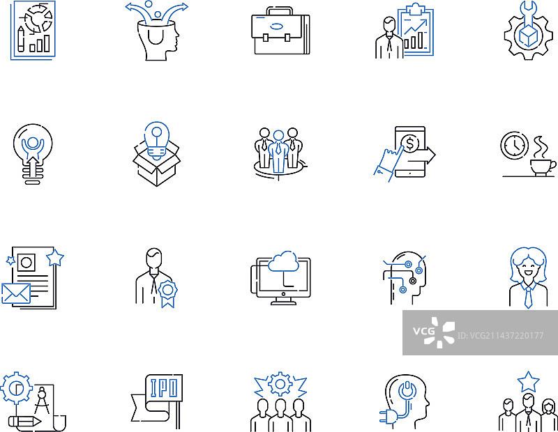 市场调查线性图标合集图片素材