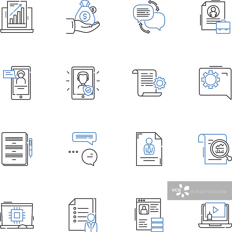 营销活动管理线性图标合集图片素材