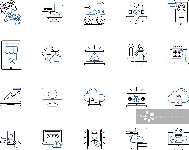 打印机线形图标合集图片素材
