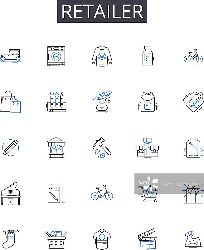 零售商系列线性图标图片素材