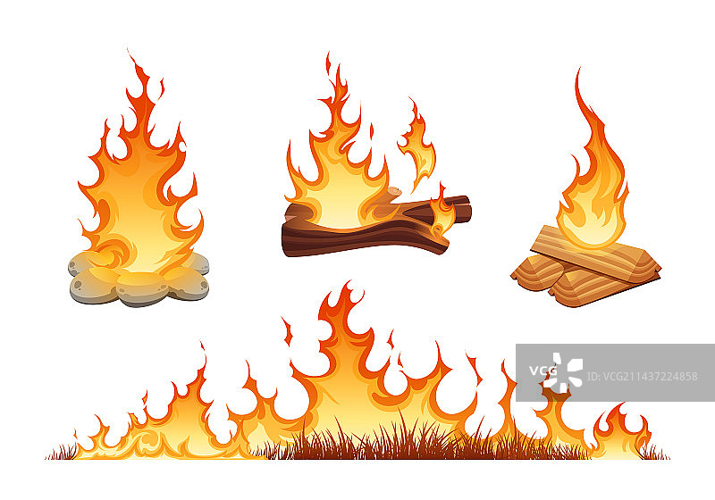 火焰扁平化设计图片素材