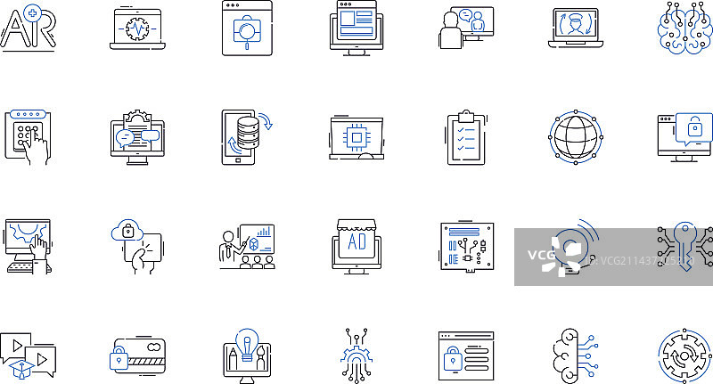 固件更新软件线性图标合集图片素材