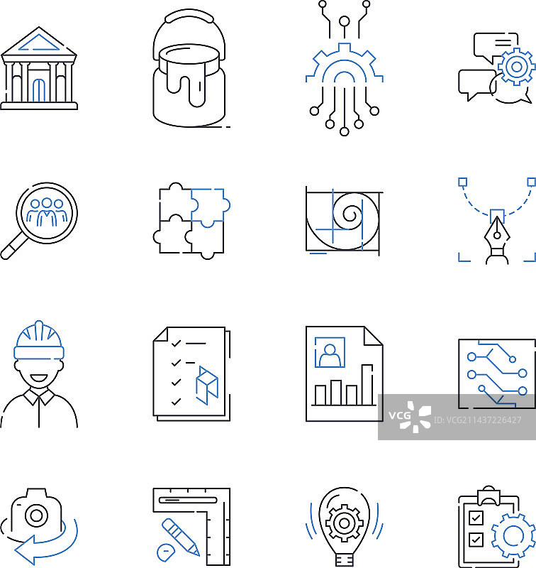 敏捷快速适应线性图标合集图片素材