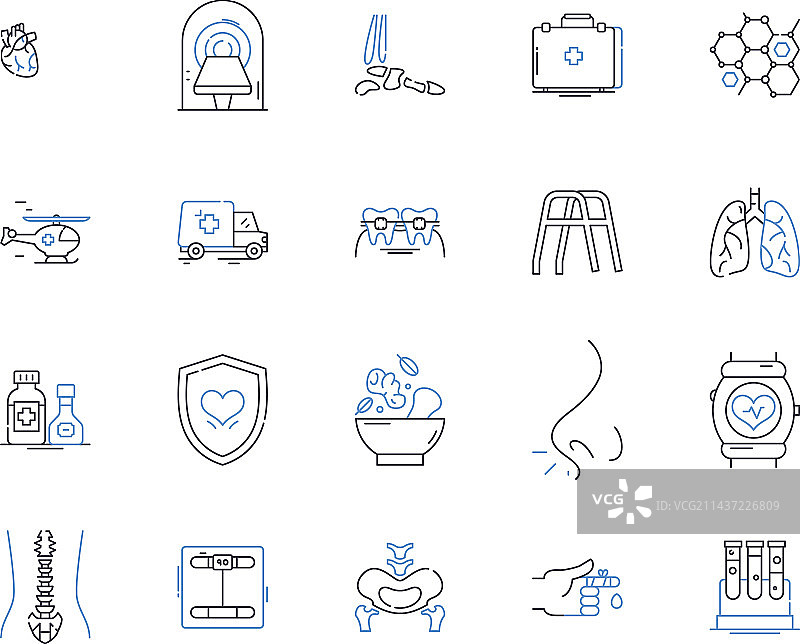 医疗概览线性图标诊断合集图片素材