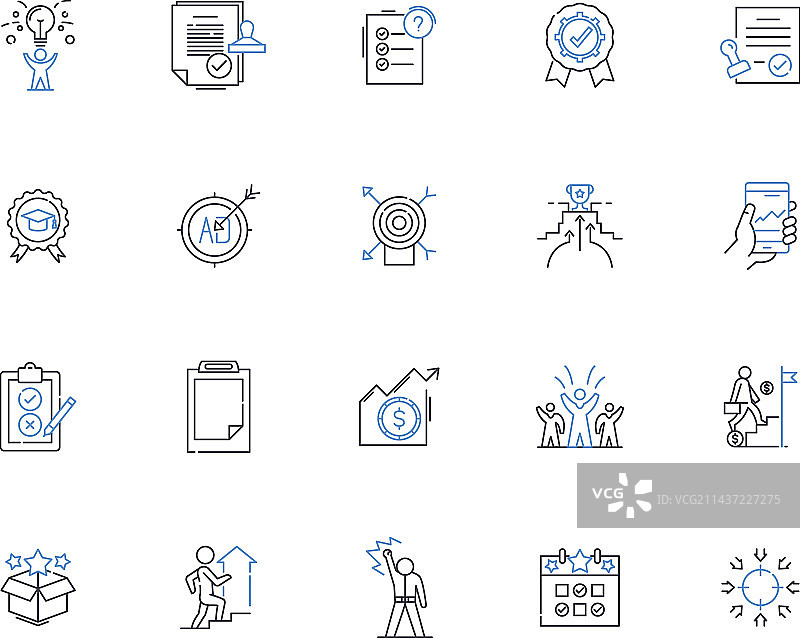 梦想洞察力线性图标合集图片素材