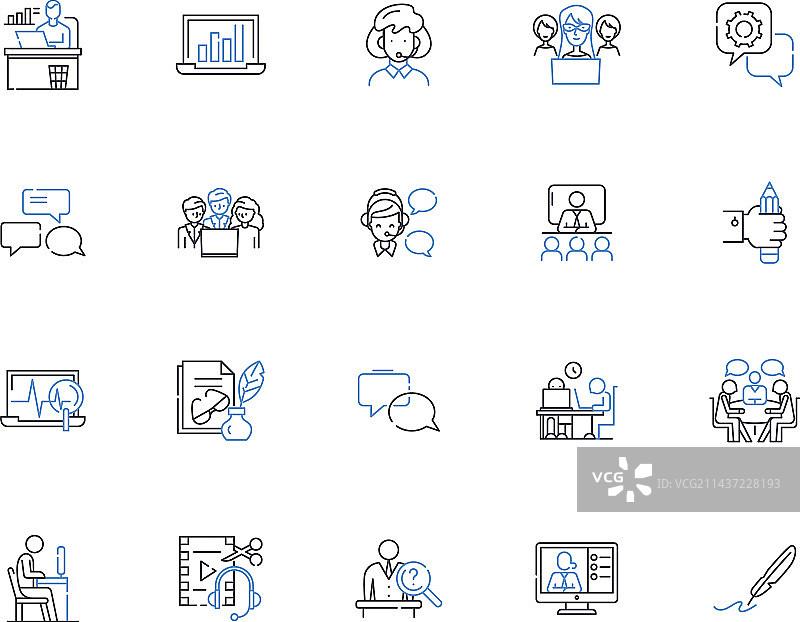 生产流程线性图标合集图片素材