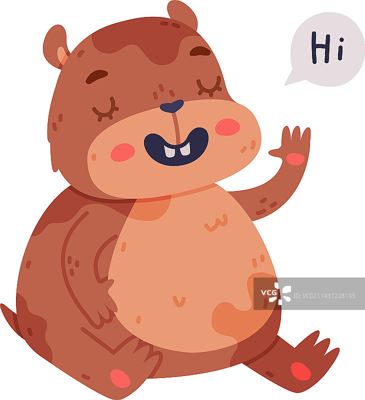 可爱的仓鼠角色，身体矮胖，正在坐着图片素材