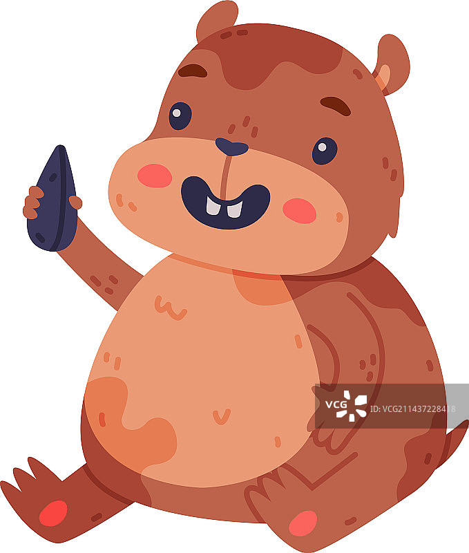 可爱的短身仓鼠坐姿图片素材