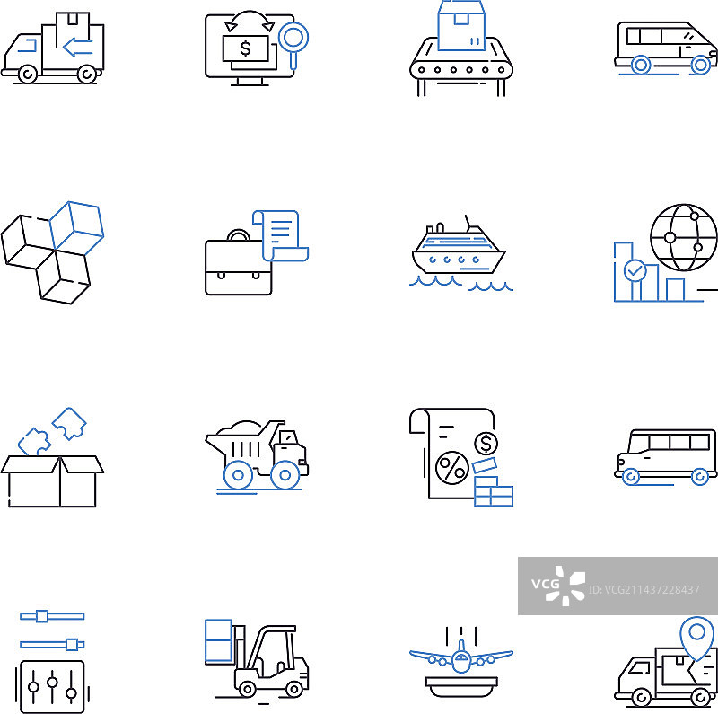 技术实施线性图标合集图片素材