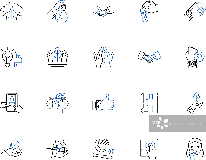 数字线条图标集合图片素材