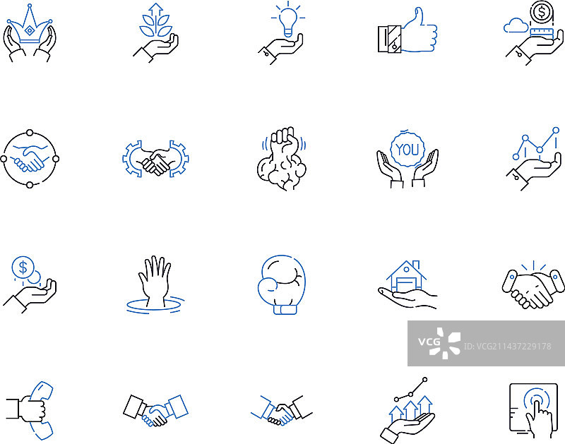 清晰的物流线条图标集合图片素材