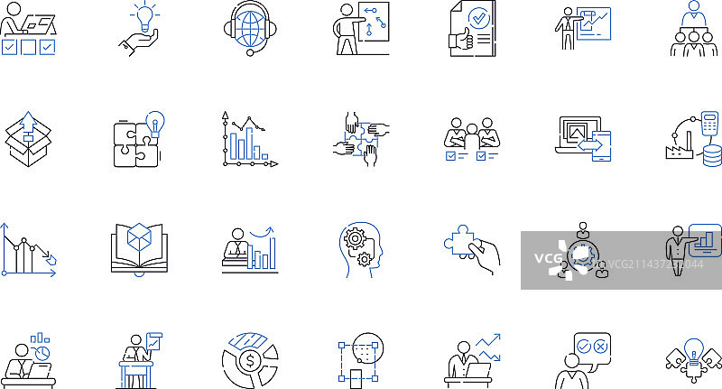 客服线性图标合集图片素材