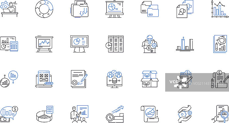 内容管理平台线性图标合集图片素材