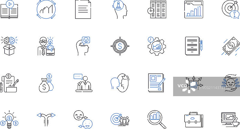 可持续金融线性图标合集图片素材