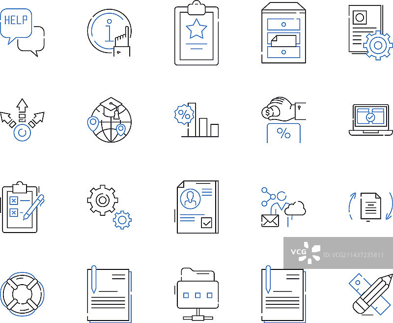 辅导用品线性图标粉笔合集图片素材