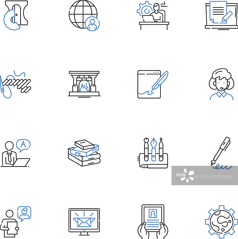 临时工线性图标合集图片素材