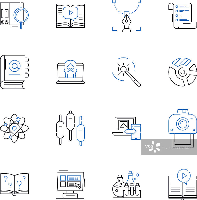 文学分析线性图标合集：象征意义图片素材