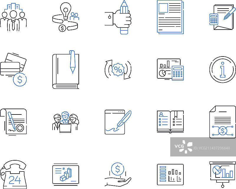 投资组合线性图标合集图片素材