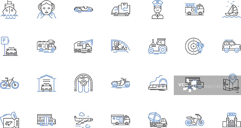 交通运输线性图标通勤系列图片素材