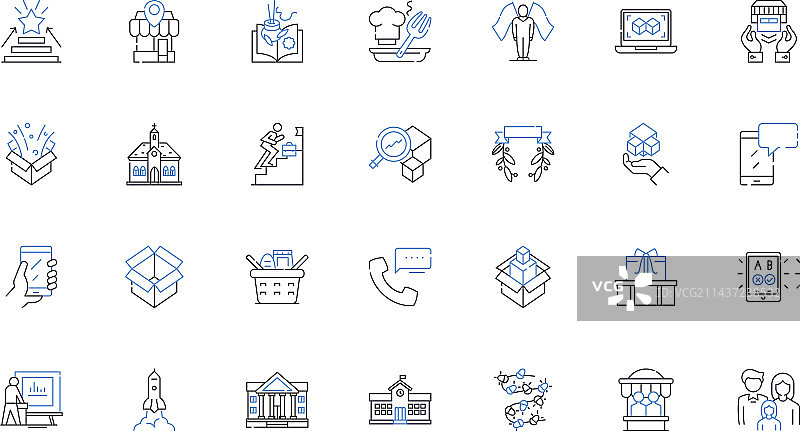 社区线条图标合集图片素材