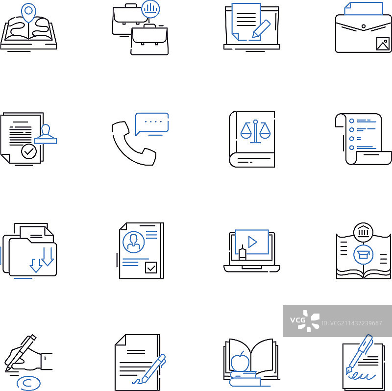 自我激励线性图标合集图片素材