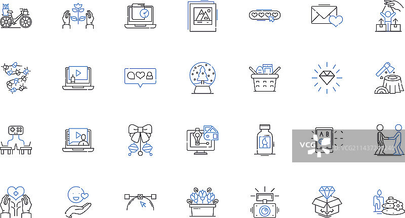 音乐娱乐线性图标合集图片素材