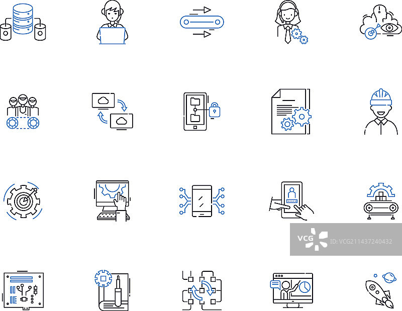 工业化线性图标合集图片素材