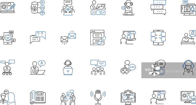 爱说话的线条图标合集图片素材