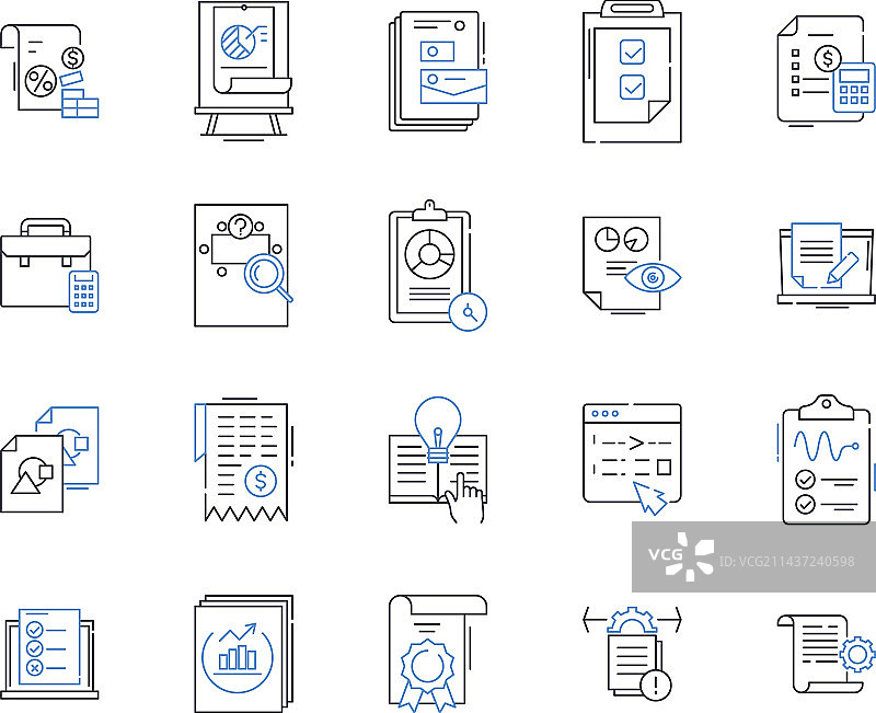 信件线条图标合集图片素材
