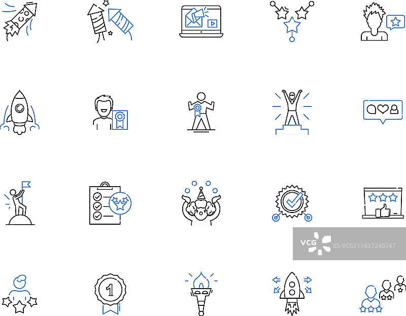 强大的征服者线性图标战士合集图片素材