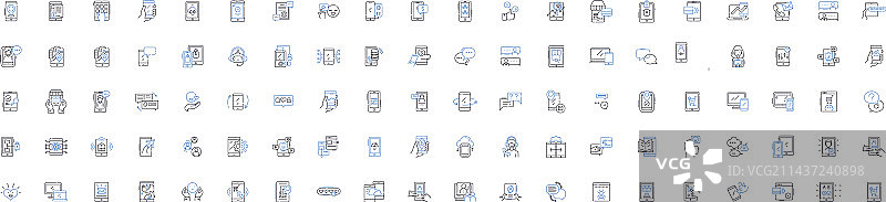蜂窝网络线性图标集移动无线图片素材