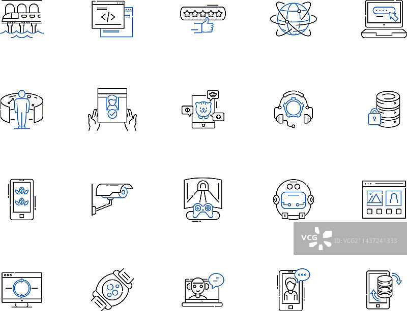 电器系列线性图标：冰箱图片素材