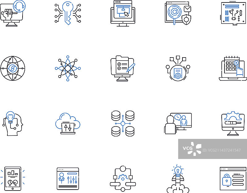风险管理线性图标合集图片素材