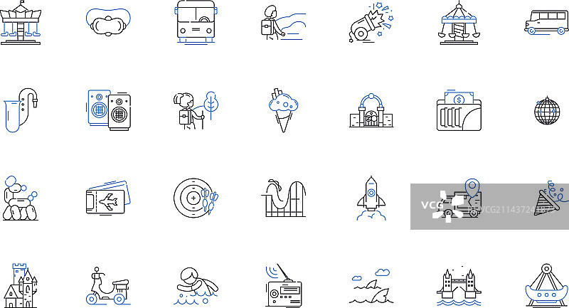 探险旅游线性图标合集图片素材