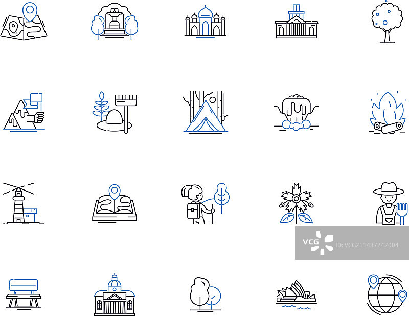 海岸线图标合集：海浪与沙滩图片素材