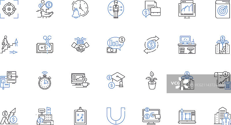 公司企业线性图标集合商务图片素材