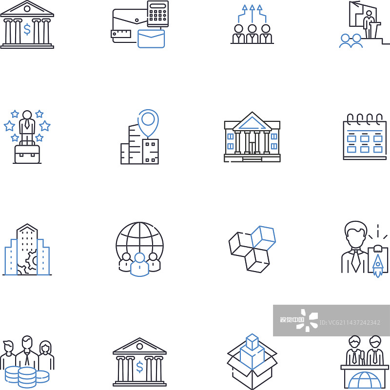 可扩展的框架线条图标集合图片素材