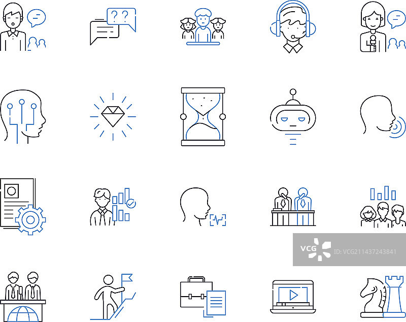 职业发展轨迹线性图标系列图片素材