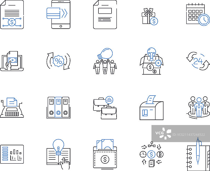 证券交易细线图标合集图片素材
