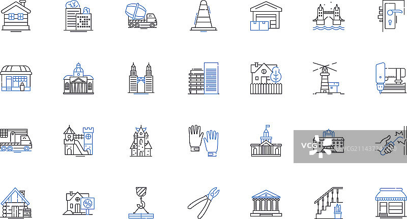 框架规划线性图标集合策略图片素材