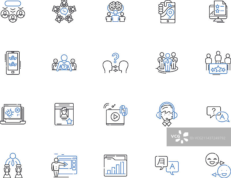 联系方式线性图标对话图片素材