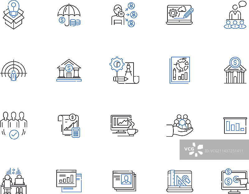 风险管理线性图标图片素材