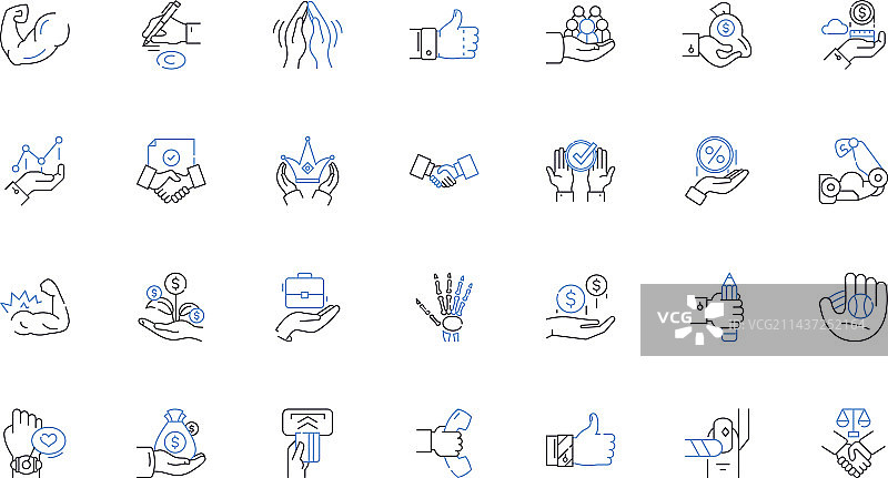 触摸线条图标集合柔和光线图片素材