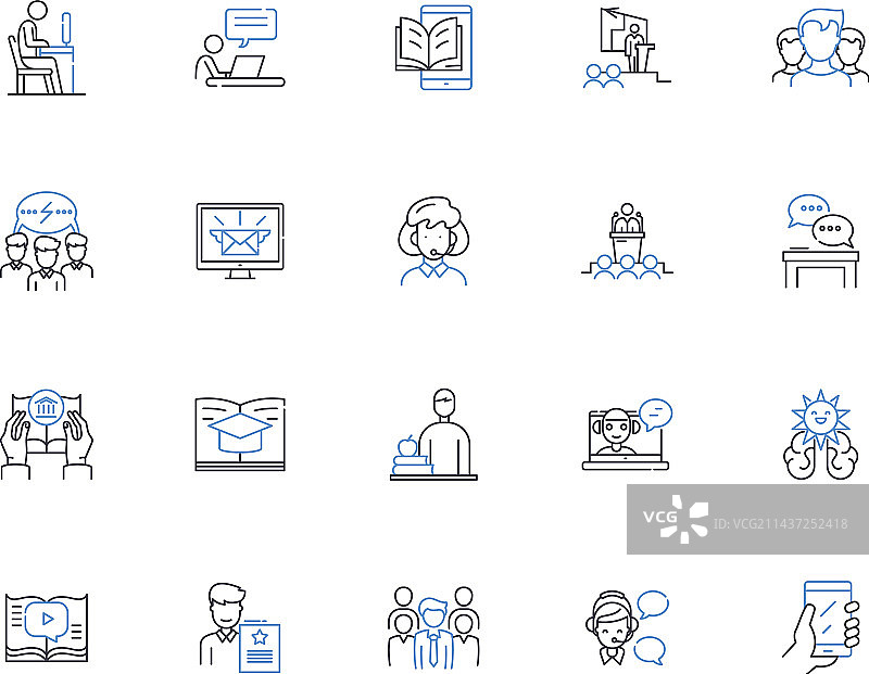 助手线性图标集合支持帮助图片素材