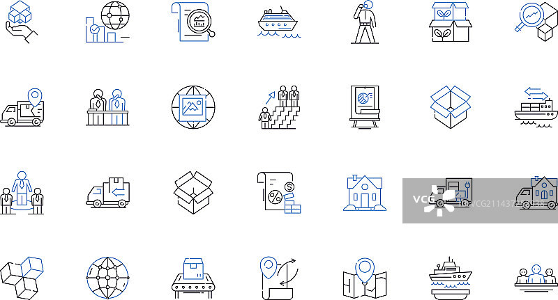 战略规划线性图标集图片素材