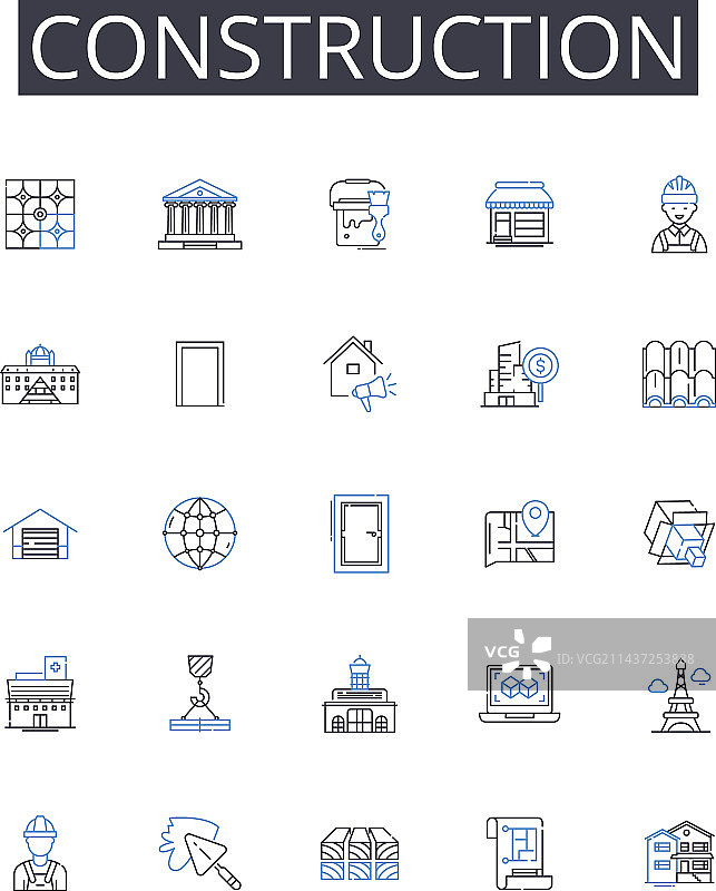 建筑线条图标合集图片素材