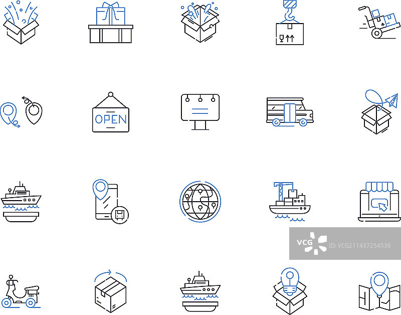 业务连续性线性图标合集图片素材