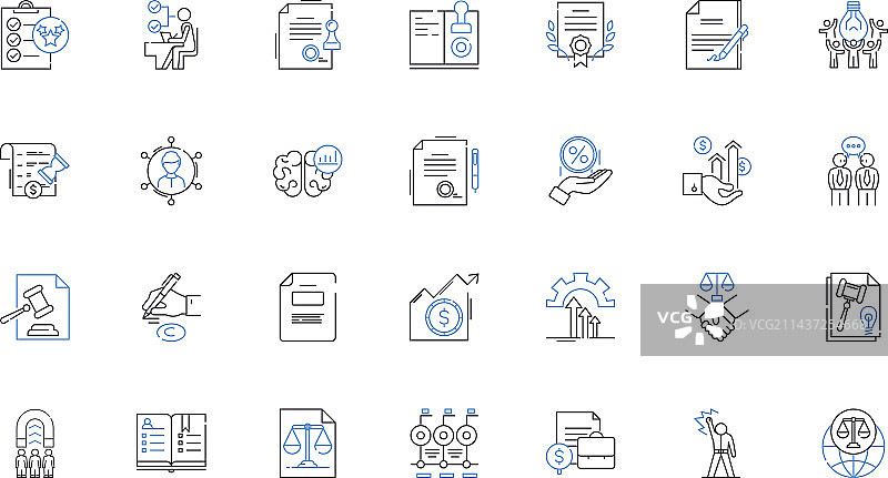 律师线条图标合集图片素材